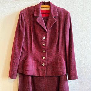 Vintage Pogue’s 1940’s Women’s Two-piece Burgundy Suit